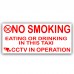  2 x Taxi Minicab External Stickers-No Smoking,Eating,Drinking,CCTV In Operation Warning Hackney Mini Cab Sign 